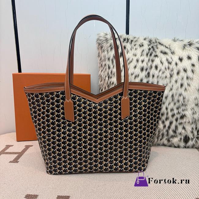 Fortok Moynat Canvas M Tote Bag Brown Medium 45×27.5×14cm - 1