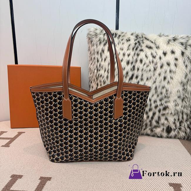 Fortok Moynat Canvas M Tote Bag Brown Small 39×24×12cm - 1