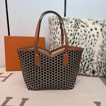 Fortok Moynat Canvas M Tote Bag Brown Small 39×24×12cm