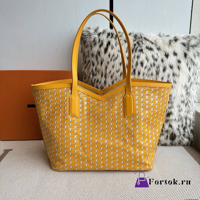 Fortok Moynat Canvas M Tote Bag Yellow Medium 45×27.5×14cm - 1