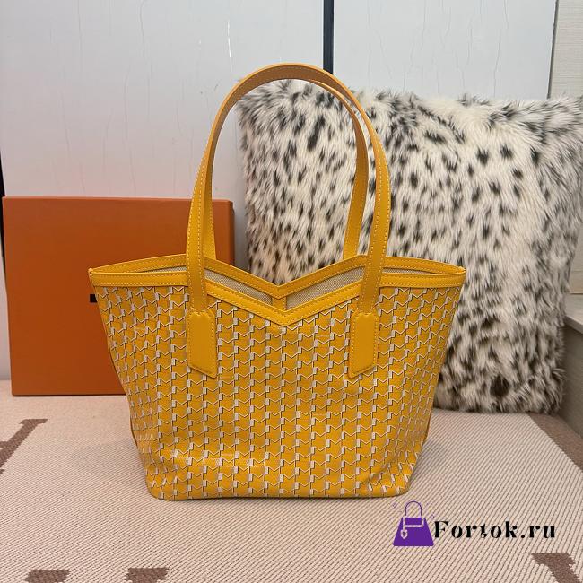 Fortok Moynat Canvas M Tote Bag Yellow Small 39×24×12cm - 1