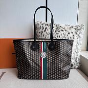 Fortok Moynat Oh! Tote Ruban GM In Canvas Black Green Stripe Large 53×33×17cm  - 1
