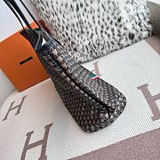 Fortok Moynat Oh! Tote Ruban GM In Canvas Black Green Stripe Large 53×33×17cm  - 4