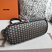 Fortok Moynat Oh! Tote Ruban GM In Canvas Black Green Stripe Small 38x23x13cm - 4