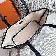 Fortok Moynat Oh! Tote Ruban GM In Canvas Black Green Stripe Small 38x23x13cm - 2