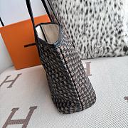 Fortok Moynat Oh! Tote Ruban GM In Canvas Black Blue Stripe Medium 45×27×13.5cm - 6