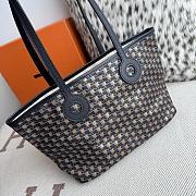 Fortok Moynat Oh! Tote Ruban GM In Canvas Black Blue Stripe Small 38x23x13cm - 5
