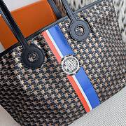 Fortok Moynat Oh! Tote Ruban GM In Canvas Black Blue Stripe Large 53×33×17cm - 2