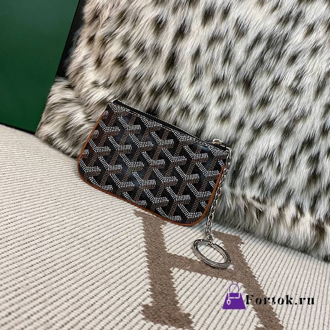 Fortok Goyard Senat Nano Key Pouch Black And Tan 13 x 1 x 9 cm - 1