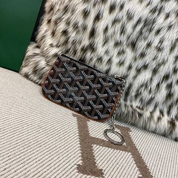 Fortok Goyard Senat Nano Key Pouch Black And Tan 13 x 1 x 9 cm