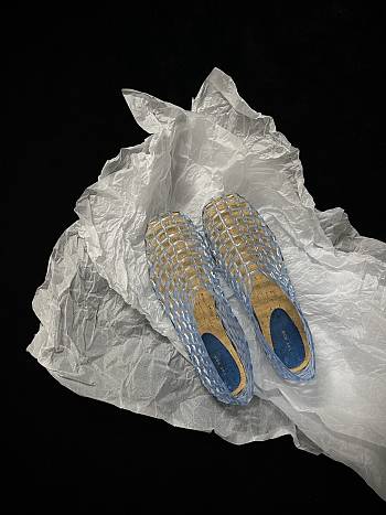 Fortok The Row Women's Mara Rubber Mesh Ballerina Flats Blue