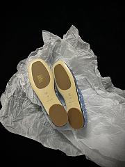 Fortok The Row Women's Mara Rubber Mesh Ballerina Flats Blue - 6