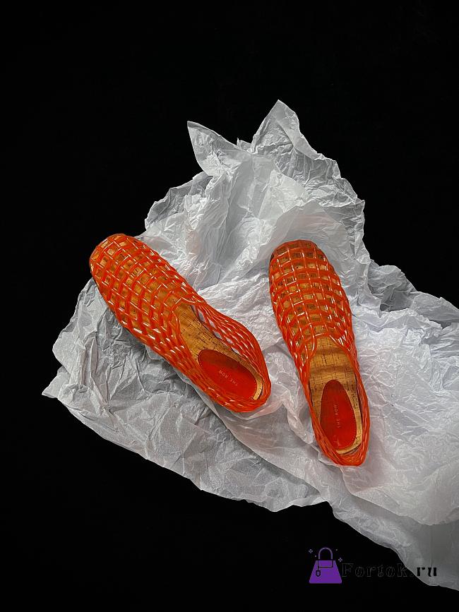 Fortok The Row Women's Mara Rubber Mesh Ballerina Flats Orange - 1