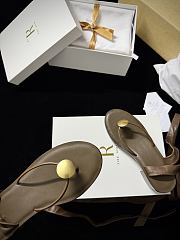 Fortok The Row Cord leather thong sandals Ebony - 6