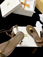 Fortok The Row Cord leather thong sandals Ebony - 4