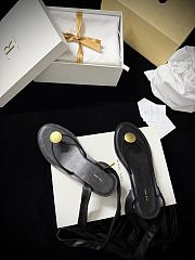 Fortok The Row Cord leather thong sandals Black - 5