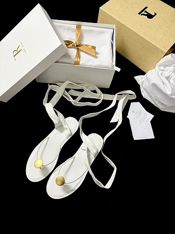 Fortok The Row Cord leather thong sandals White