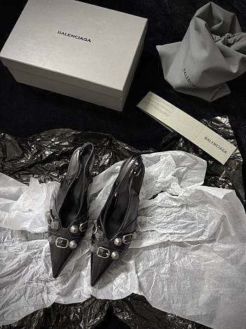 Fortok Balenciaga Women's Pointed Toe Low Pumps Black