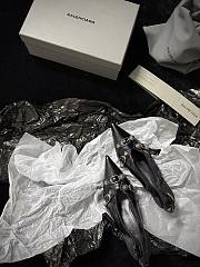 Fortok Balenciaga Women's Pointed Toe Low Pumps Black - 4