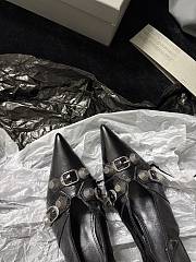 Fortok Balenciaga Women's Pointed Toe Low Pumps Black - 3