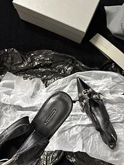 Fortok Balenciaga Women's Pointed Toe Low Pumps Black - 2
