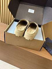 Fortok Prada Women's Brown Suede Loafer Beige - 2
