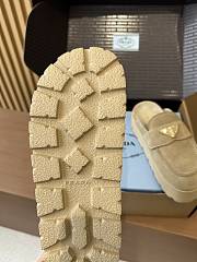 Fortok Prada Women's Brown Suede Loafer Beige - 5