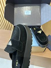 Fortok Prada Women's Brown Suede Loafer Black  - 3