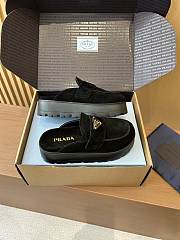Fortok Prada Women's Brown Suede Loafer Black  - 2