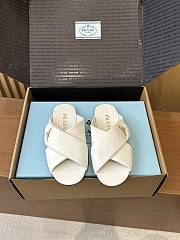 Fortok Saffiano leather crisscross slides White - 1