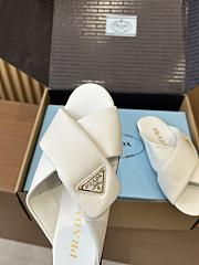 Fortok Saffiano leather crisscross slides White - 5