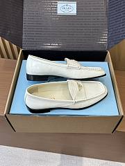 Fortok Prada Women's Loafer Leather White - 5