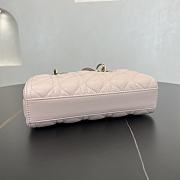 Fortok Dior Small Lady D-Joy Powder Pink Cannage Lambskin 22 x 11 x 6 cm - 3