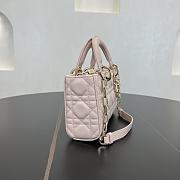 Fortok Dior Small Lady D-Joy Powder Pink Cannage Lambskin 22 x 11 x 6 cm - 4