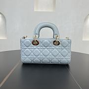 Fortok Dior Small Lady D-Joy Shirt Blue Cannage Lambskin 22 x 11 x 6 cm - 2