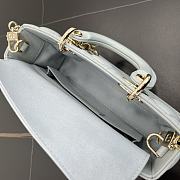 Fortok Dior Small Lady D-Joy Shirt Blue Cannage Lambskin 22 x 11 x 6 cm - 5