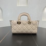 Fortok Dior Small Lady D-Joy Powder Beige Cannage Lambskin  22 x 11 x 6 cm - 6