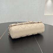Fortok Dior Small Lady D-Joy Powder Beige Cannage Lambskin  22 x 11 x 6 cm - 5