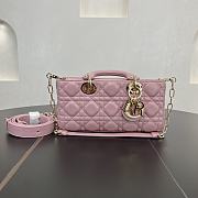 Fortok Dior Small Lady D-Joy Blush Pink Cannage Lambskin 22 x 11 x 6 cm - 1