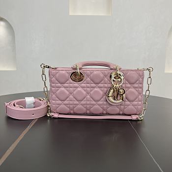 Fortok Dior Small Lady D-Joy Blush Pink Cannage Lambskin 22 x 11 x 6 cm