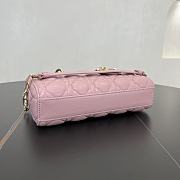 Fortok Dior Small Lady D-Joy Blush Pink Cannage Lambskin 22 x 11 x 6 cm - 2