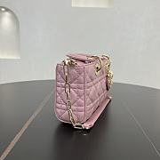 Fortok Dior Small Lady D-Joy Blush Pink Cannage Lambskin 22 x 11 x 6 cm - 3
