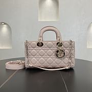Fortok Dior Medium Lady D-Joy Bag Powder Pink Cannage Lambskin 26 x 13.5 x 5 cm - 1