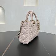 Fortok Dior Medium Lady D-Joy Bag Powder Pink Cannage Lambskin 26 x 13.5 x 5 cm - 4