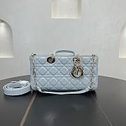 Fortok Dior Medium Lady D-Joy Bag Baby Blue 26 x 13.5 x 5 cm  - 1