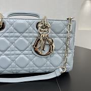 Fortok Dior Medium Lady D-Joy Bag Baby Blue 26 x 13.5 x 5 cm  - 5