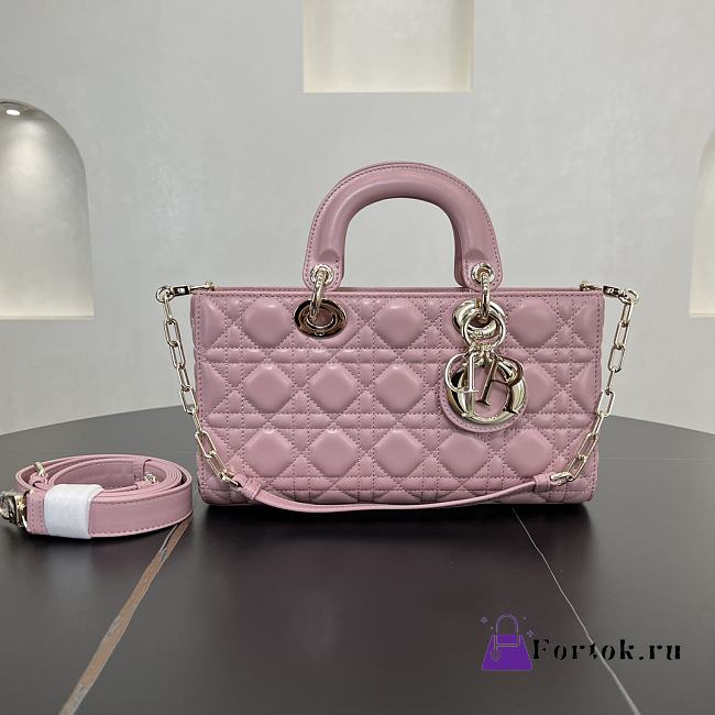 Fortok Dior Medium Lady D-Joy Bag Pink 26 x 13.5 x 5 cm - 1