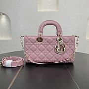 Fortok Dior Medium Lady D-Joy Bag Pink 26 x 13.5 x 5 cm - 1