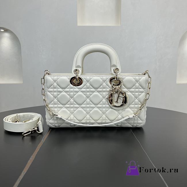 Fortok Dior Medium Lady D-Joy Bag White 26 x 13.5 x 5 cm - 1