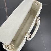 Fortok Dior Medium Lady D-Joy Bag White 26 x 13.5 x 5 cm - 6